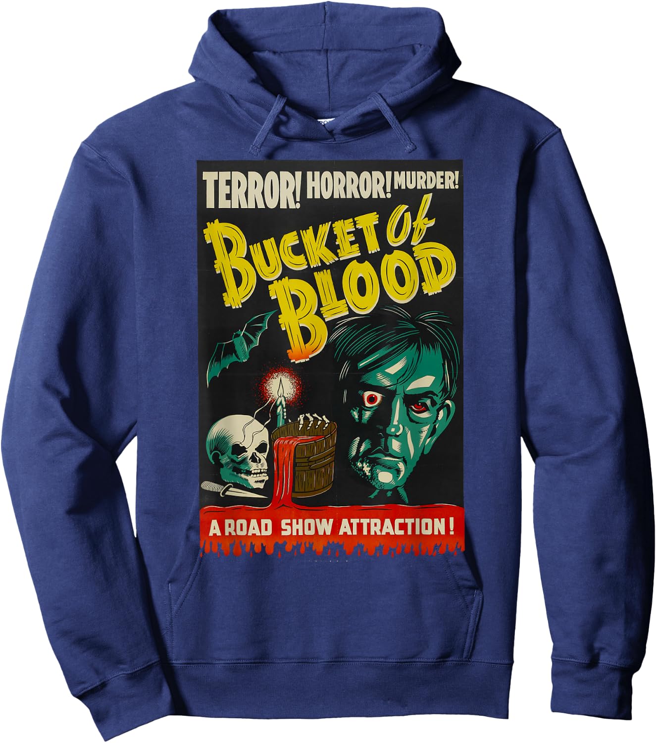 Blood Bucket Classic Halloween Monster Poster Horror Movie Hoodie - Hoodie | Navy