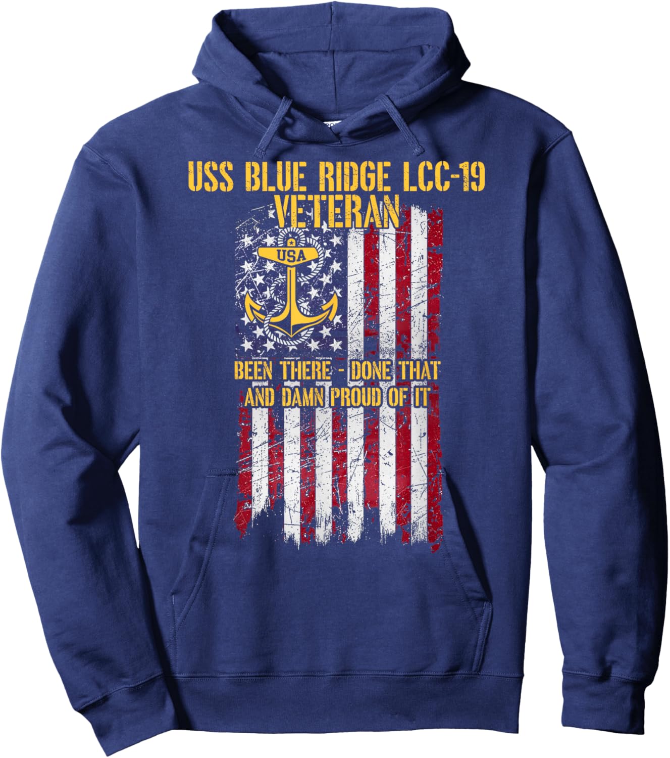 USS Blue Ridge LCC-19 Amphibious Command Ship Veteran Hoodie - Hoodie | Navy