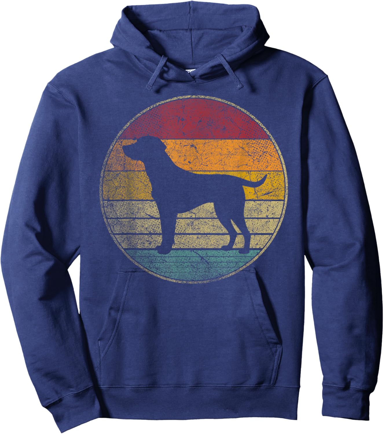 Labrador Retriever Dog Vintage Silhouette 70s 80s Retro Men Women Kids Hoodie - Hoodie | Navy