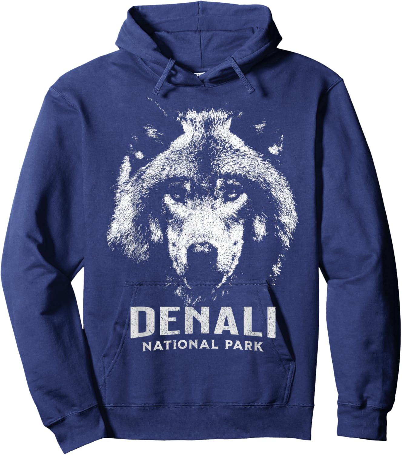 Denali National Park Wolf Hoodie - Hoodie | Navy