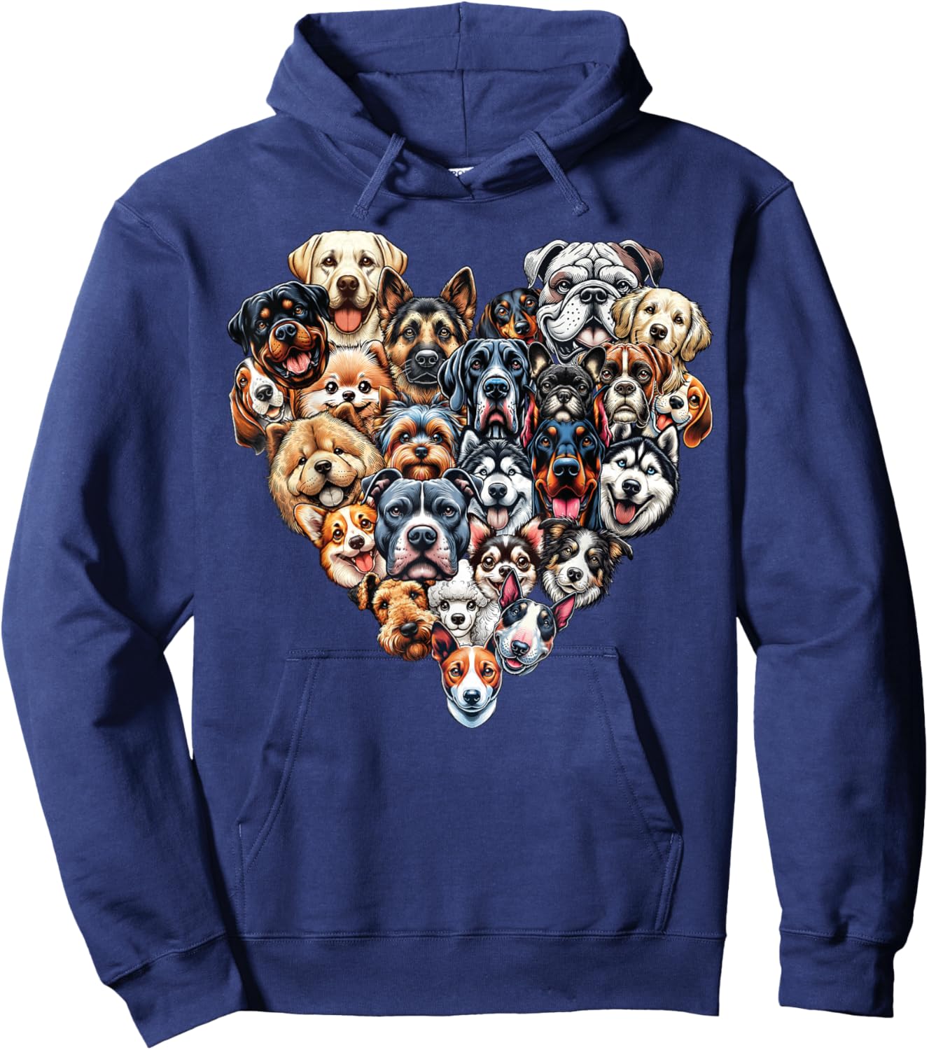 Types Of Dogs Breeds Chart Educational Canine Enthusiast Hoodie - Hoodie | Navy