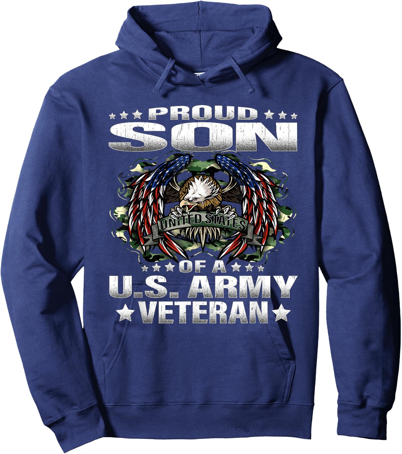 Proud Son Of A US Army Veteran Military Vet's Child Hoodie - Hoodie | Navy