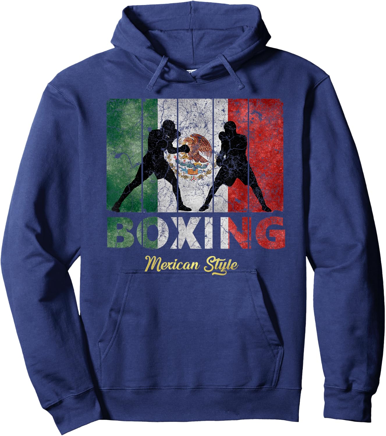 Mexican Vintage style boxing Great Boxing Hoodie - Hoodie | Navy