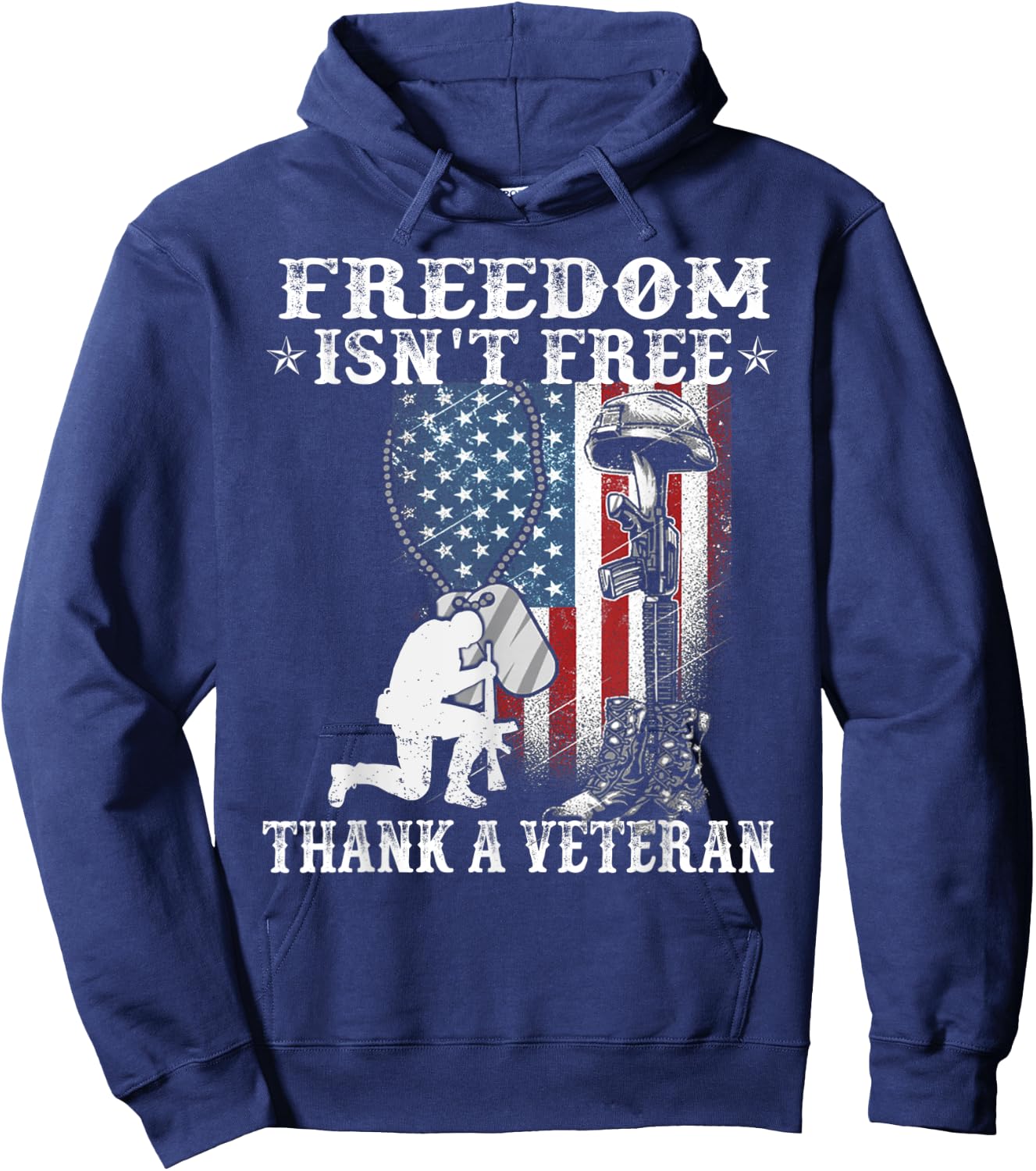 Military Support Freedom Isn't Free Thank a Veteran Hoodie - Hoodie | Navy