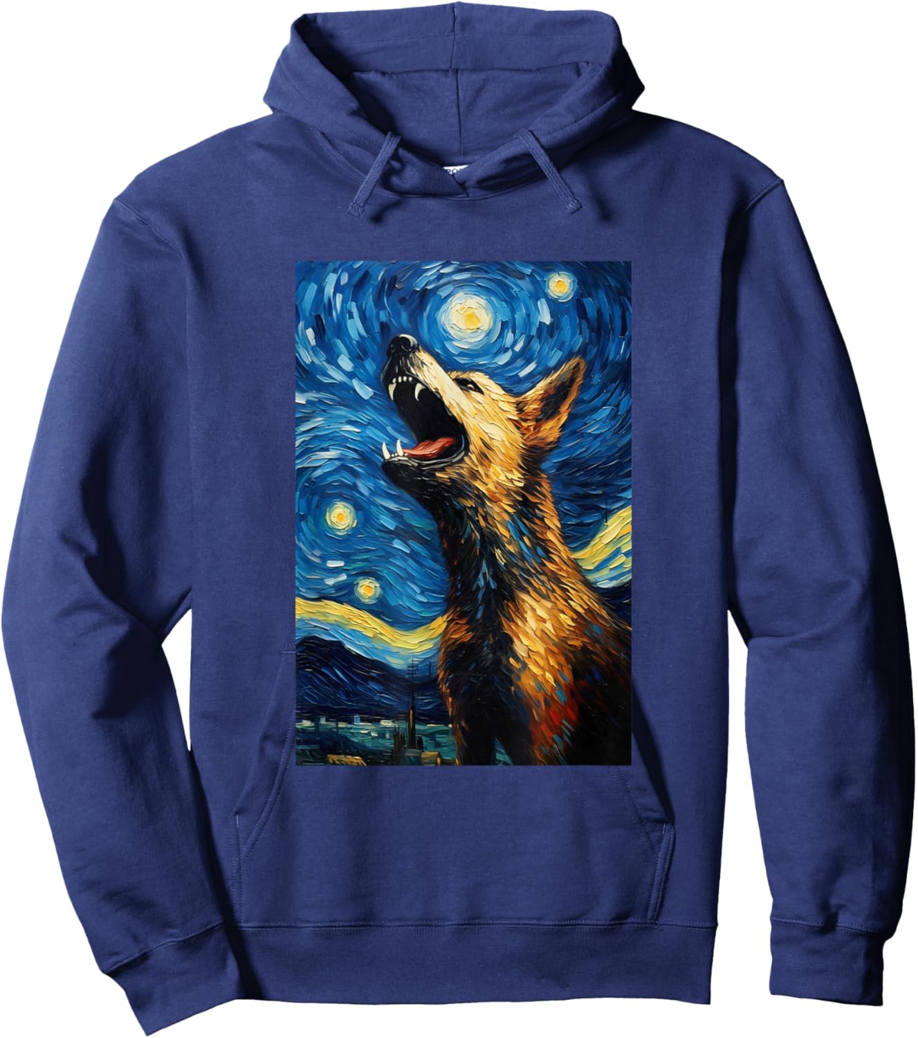 German Shepherd Dog Doggy - Van Gogh Style - Starry Night Hoodie - Hoodie | Navy