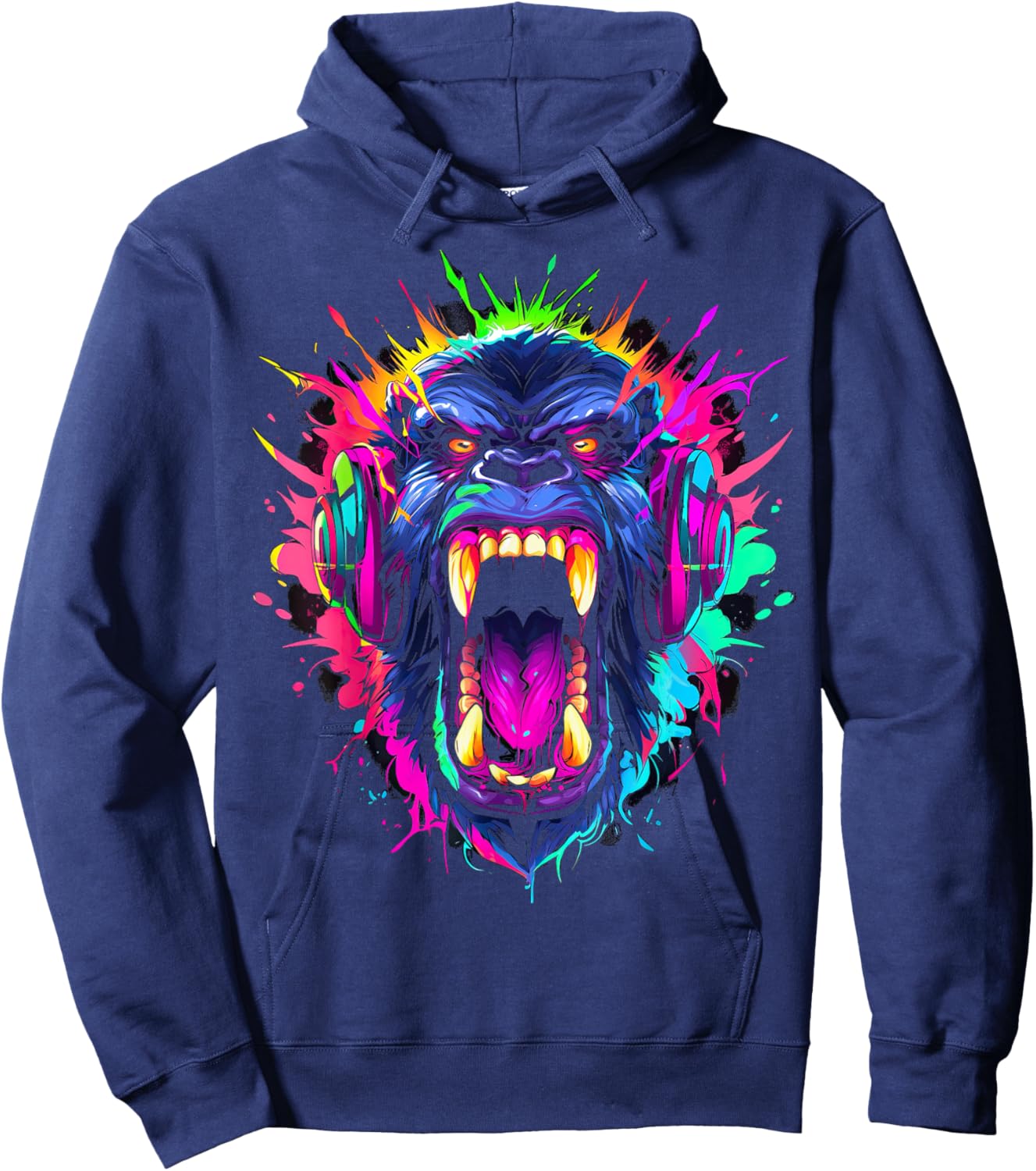 Gorilla shouting meme monkey gamer gorillas Hoodie - Hoodie | Navy