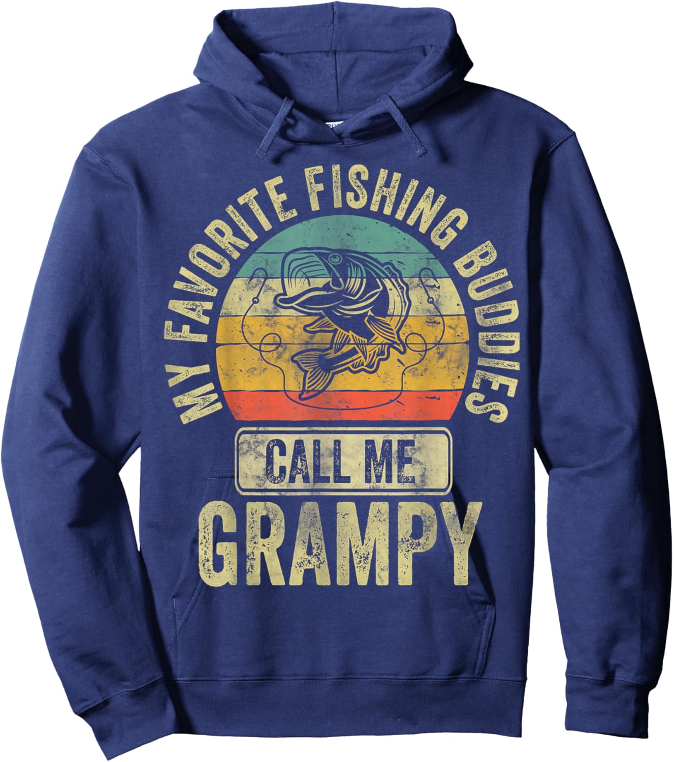 My Favorite Fishing Buddies Call Me Fisherman Grampy Shirt Hoodie - Hoodie | Navy