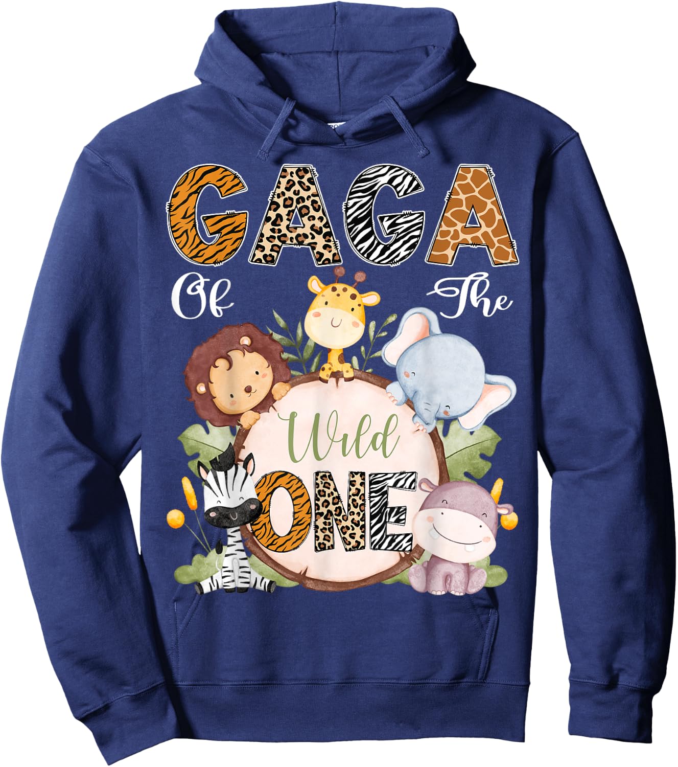 Gaga Of The Wild One 1St Birthday Safari Woodland Hoodie - Hoodie | Navy
