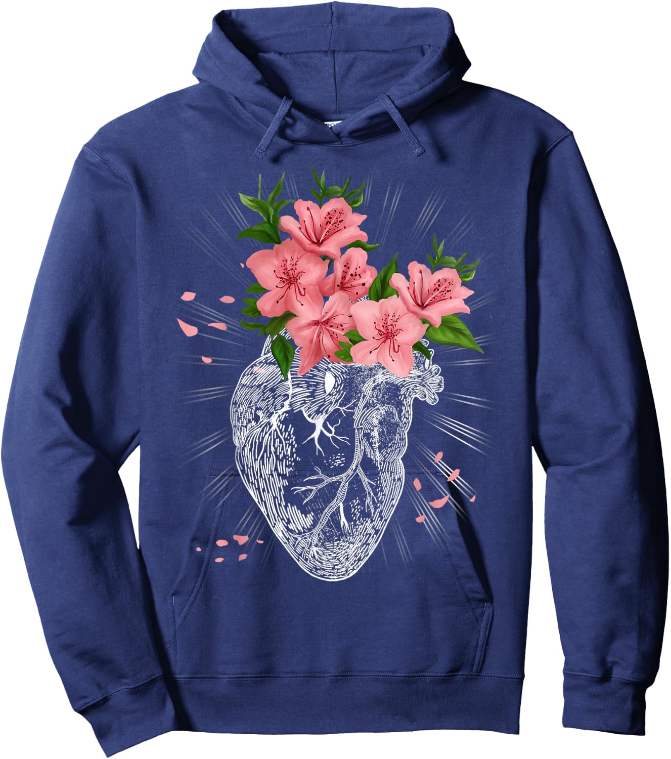 Pastel Goth Gift Cardiologist Human Heart Anatomical Emo Hoodie - Hoodie | Navy
