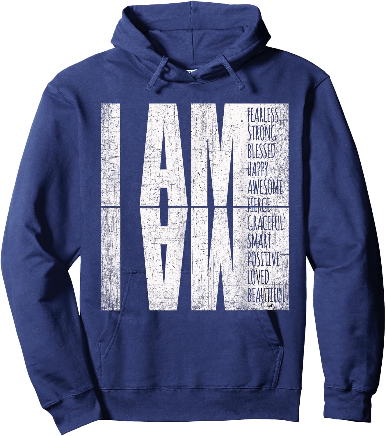 I Am Fearless Strong Blessed Pink Positive Affirmations Gift Hoodie - Hoodie | Navy