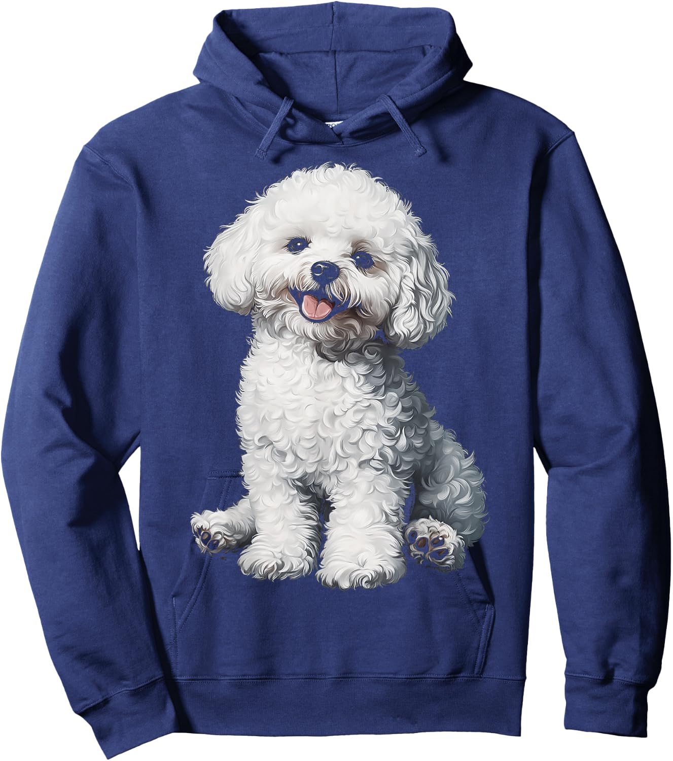 Bichon Frise Dog Motif Pet Illustration Bichon Frise Hoodie - Hoodie | Navy