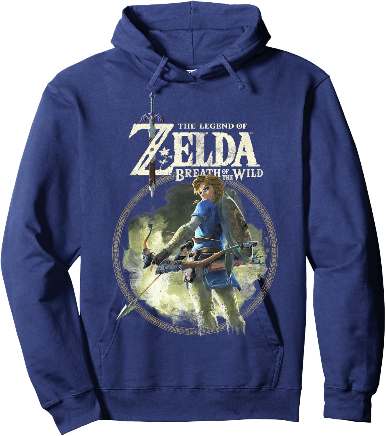 The Legend of Zelda Breath of The Wild Link Circle Portrait Hoodie - Hoodie | Navy