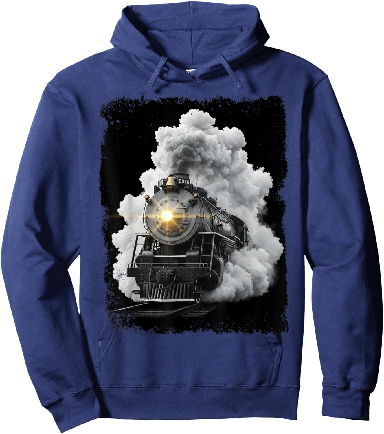 Steam Train Locomotive Engine Conductor Railway Boys Men Hoodie - Hoodie | Navy