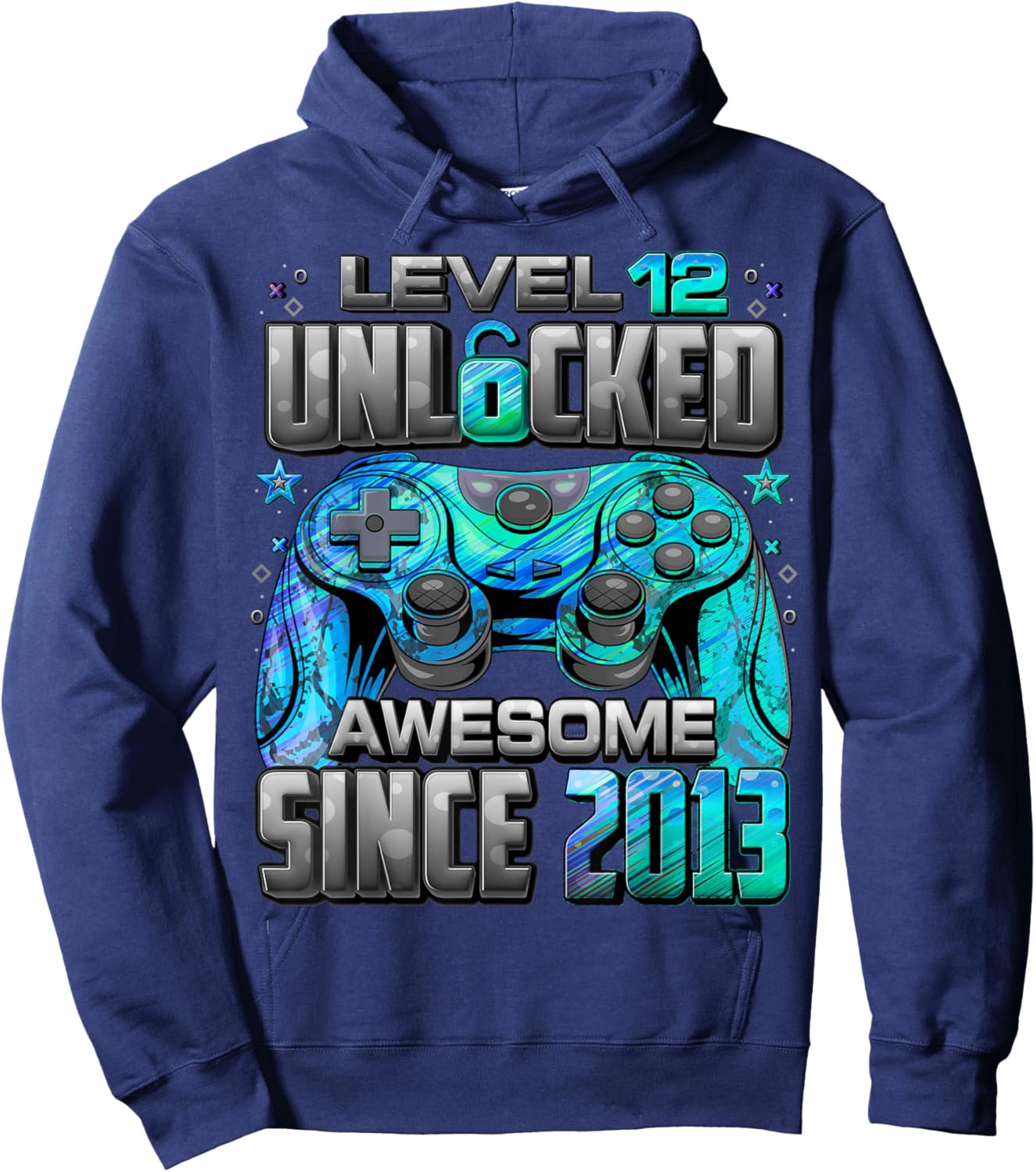 Level 12 Unlocked Awesome Since 2013 12th Birthday Gaming Hoodie - Hoodie | Navy