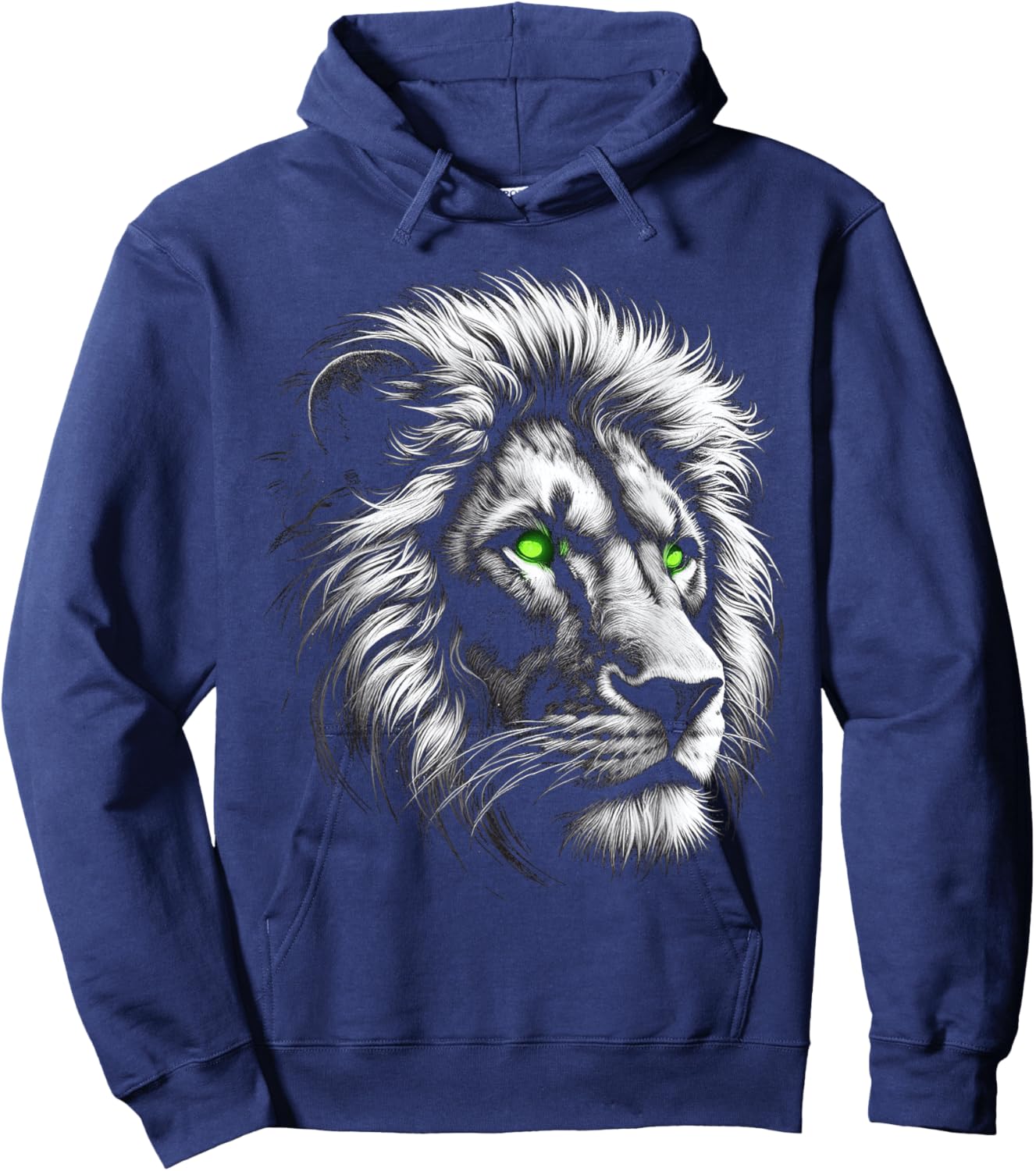 Lion King Of Animals From Africa With Green Eyes Hoodie - Hoodie | Navy