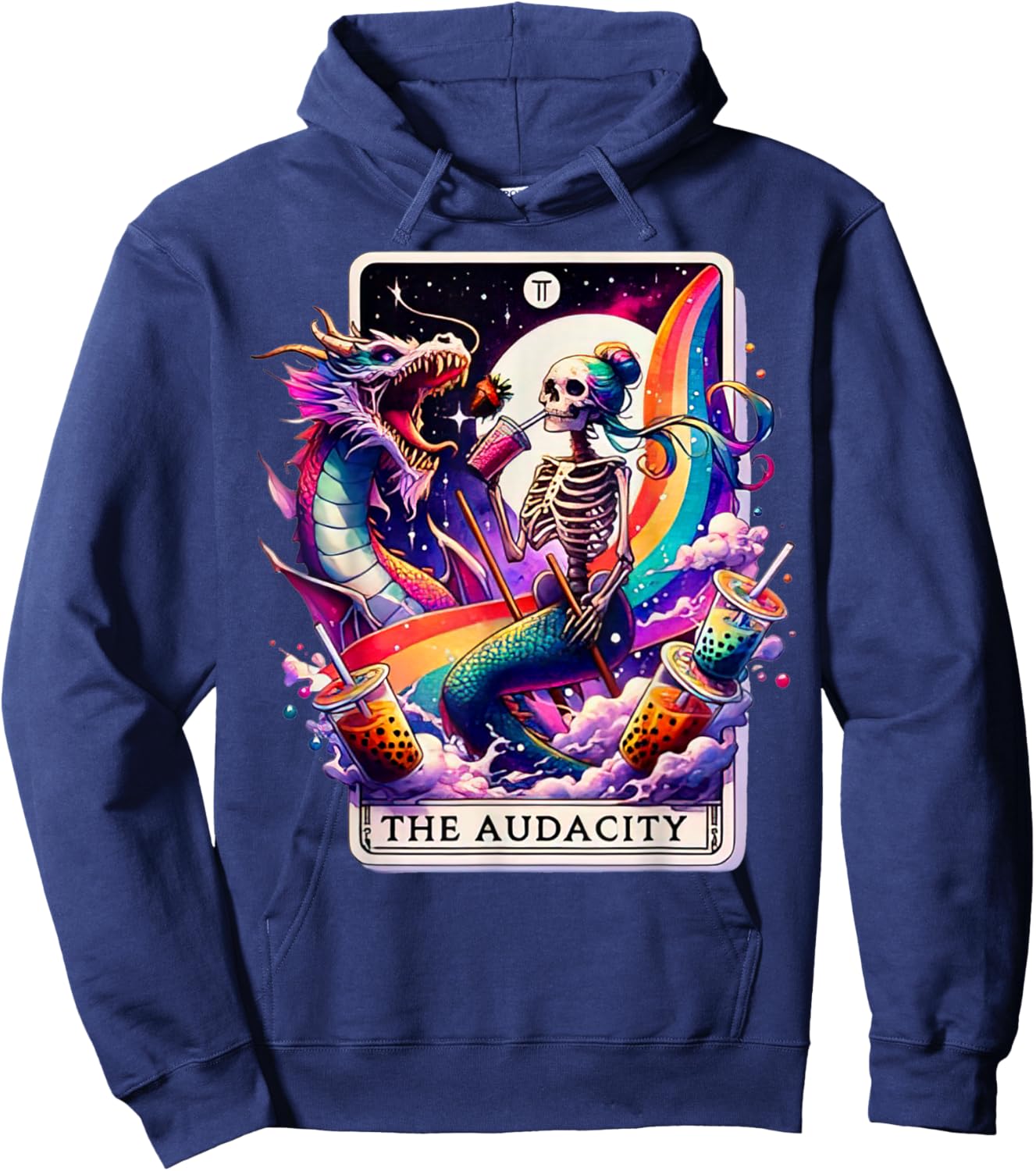 The Audacity Tarot Mermaid Dragon Hoodie - Hoodie | Navy