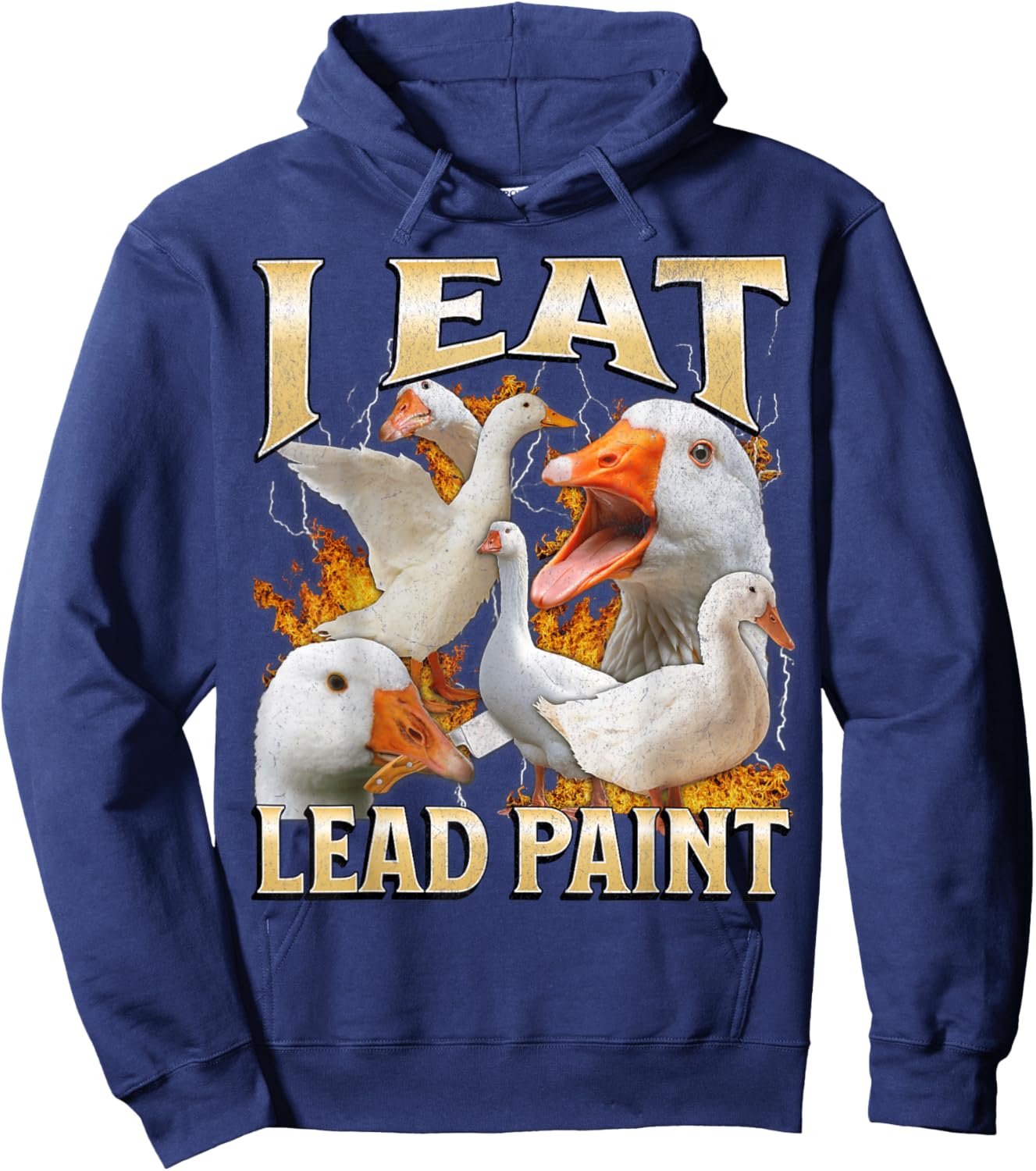 I Eat Lead Paint Funny Goose Meme Bootleg Y2K Graphic Hoodie - Hoodie | Navy