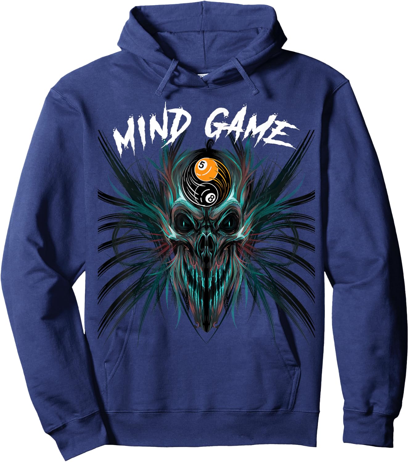 Billiards Pool snooker Skull 8-ball 9-ball Hoodie - Hoodie | Navy