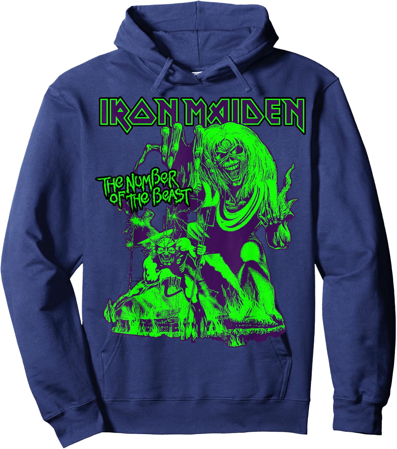 Iron Maiden - Number of the Beast Halloween Green Black Hoodie - Hoodie | Navy