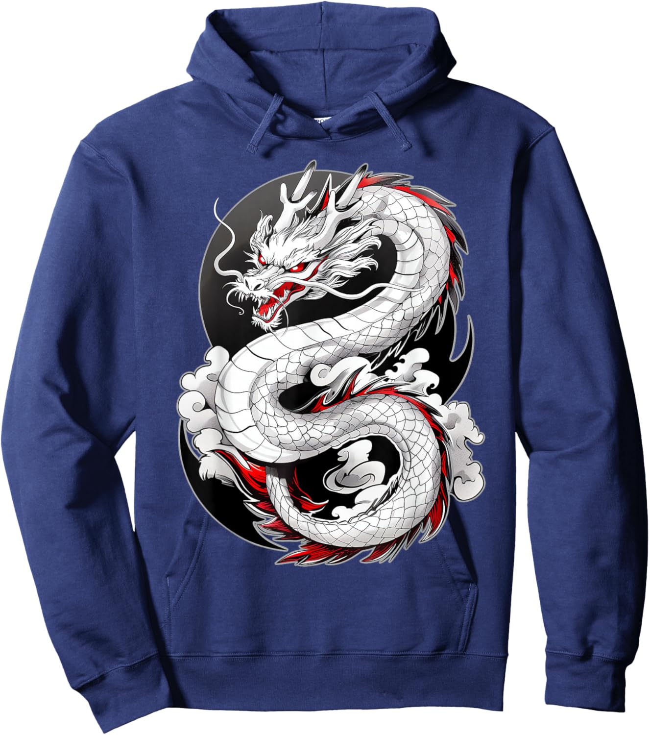 Japanese Dragon In Clouds Men Women Asian Mythical Creature Hoodie - Hoodie | Navy