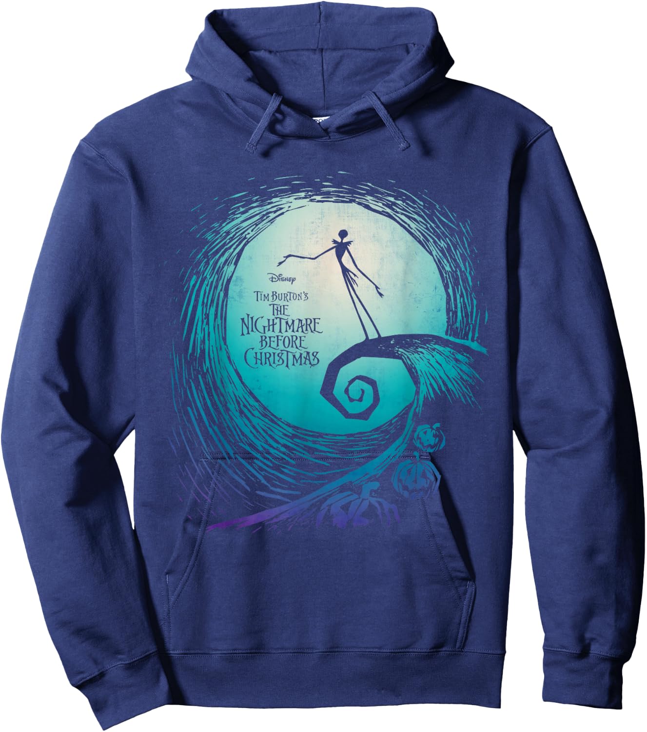 Disney Nightmare Before Christmas Jack Movie Logo Small Hoodie - Hoodie | Navy