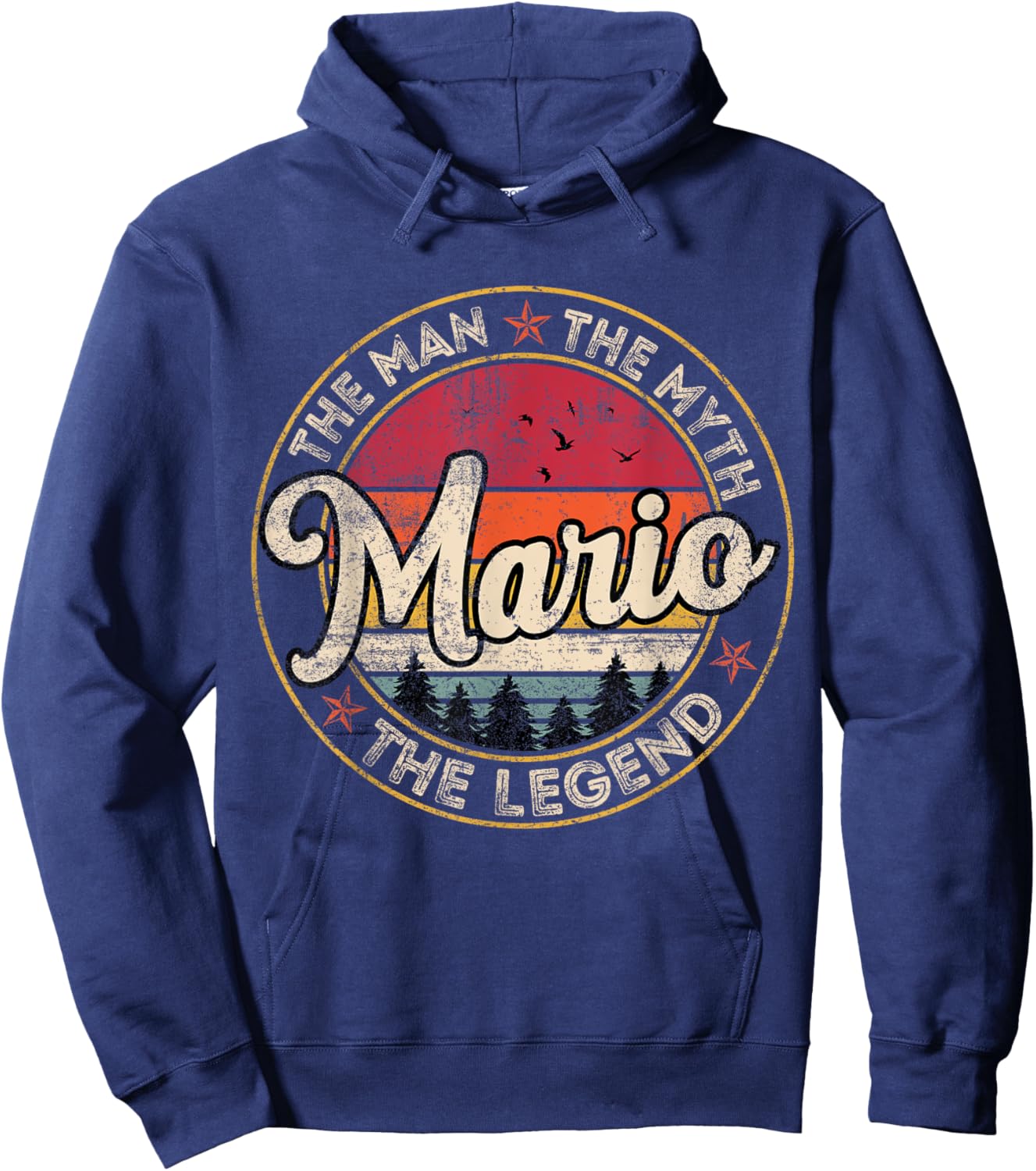 Mario The Man The Myth The Legend Personalized Name Hoodie - Hoodie | Navy