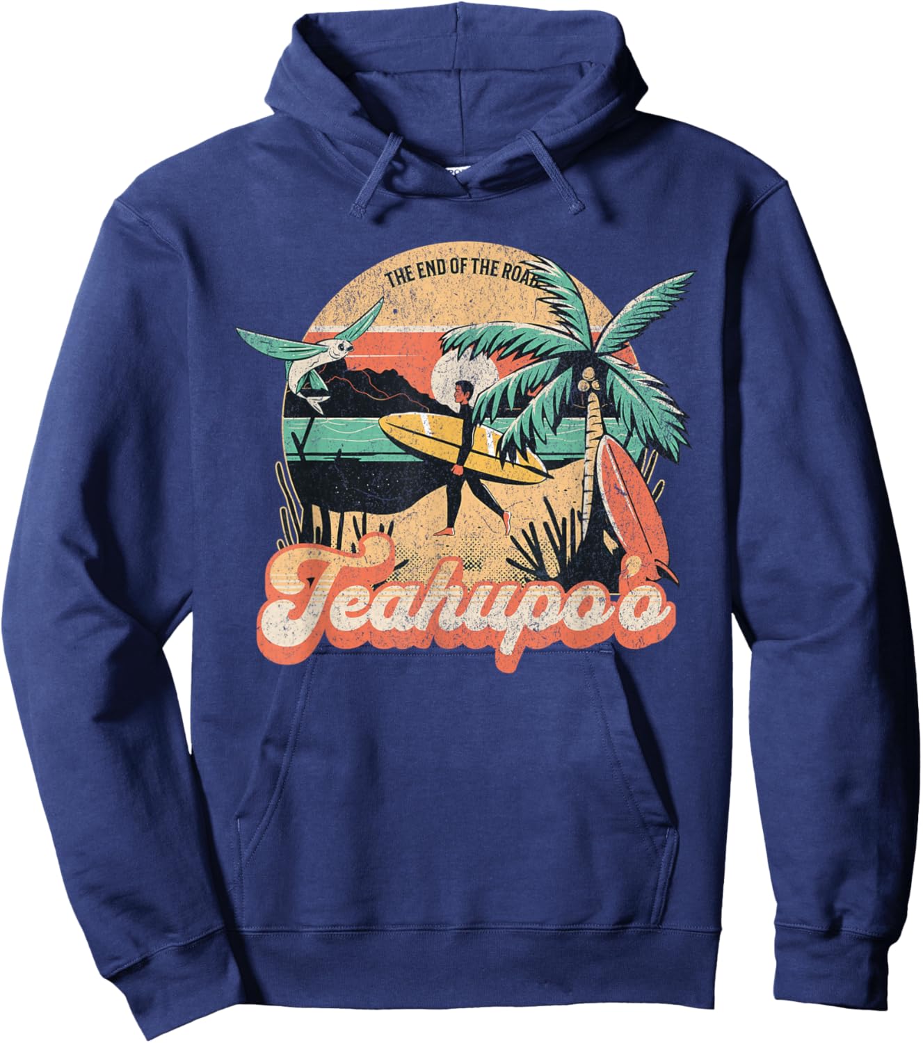 Teahupo'o French Polynesia Tahiti Iconic Surfing Hoodie - Hoodie | Navy