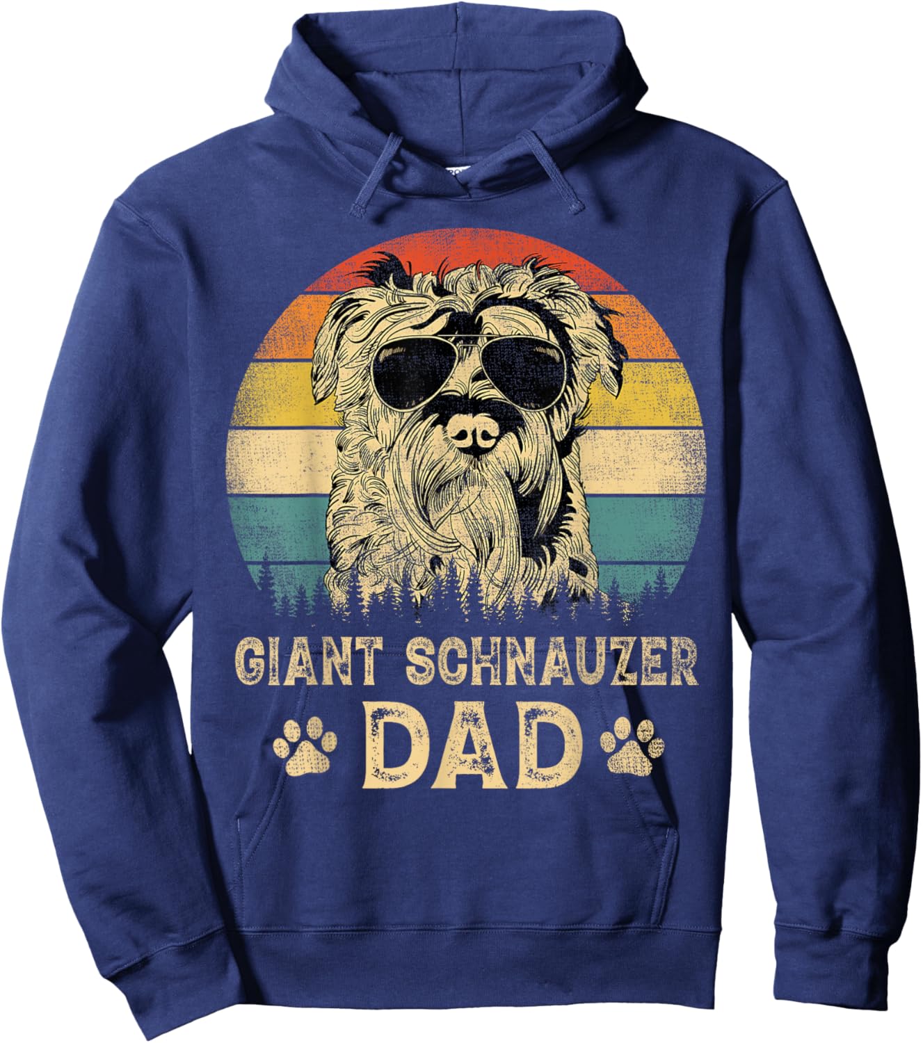 Vintage Giant Schnauzer Dad Dog Lovers Father's Day Hoodie - Hoodie | Navy