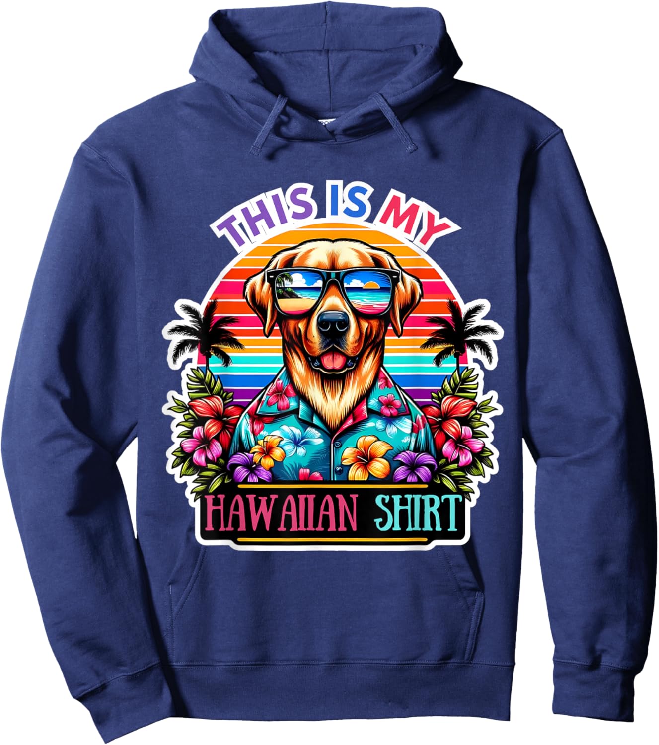 This Is My Hawaiian Shirt Funny Dog Oahu Hawaii Party Hoodie - Hoodie | Navy