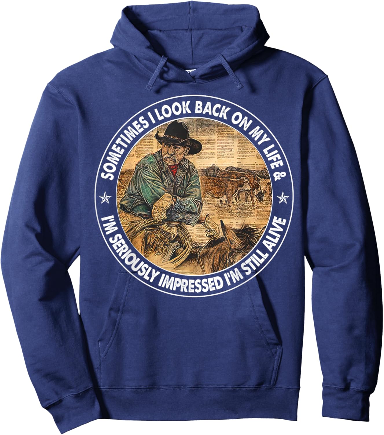 Sometimes I Look Back On My Life, I'm Seriously Impressed Hoodie - Hoodie | Navy