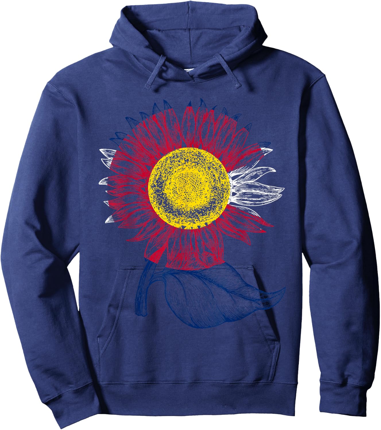 Colorful Colorado Flag Sunflower Women Mom Cute Hoodie - Hoodie | Navy