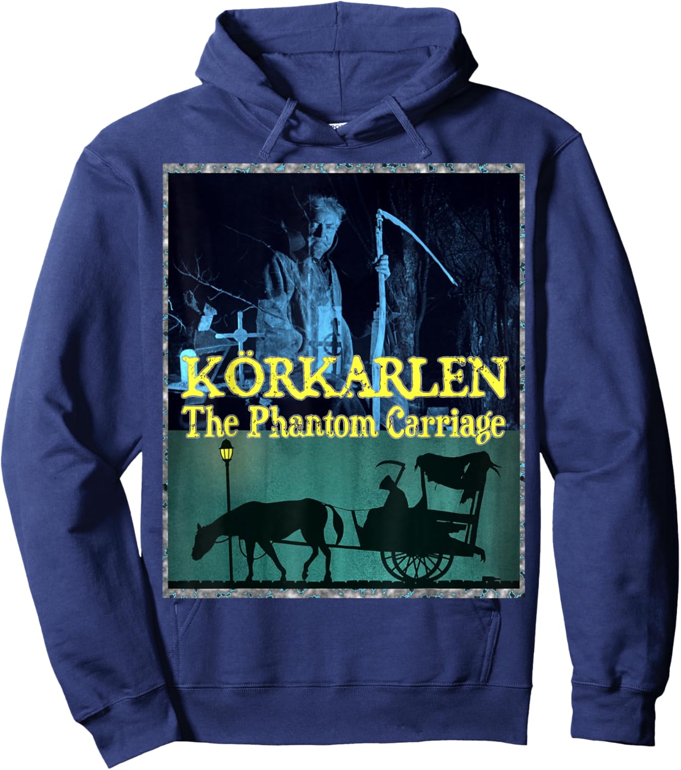Vintage Classic Horror Körkarlen The Phantom Carriage Hoodie - Hoodie | Navy