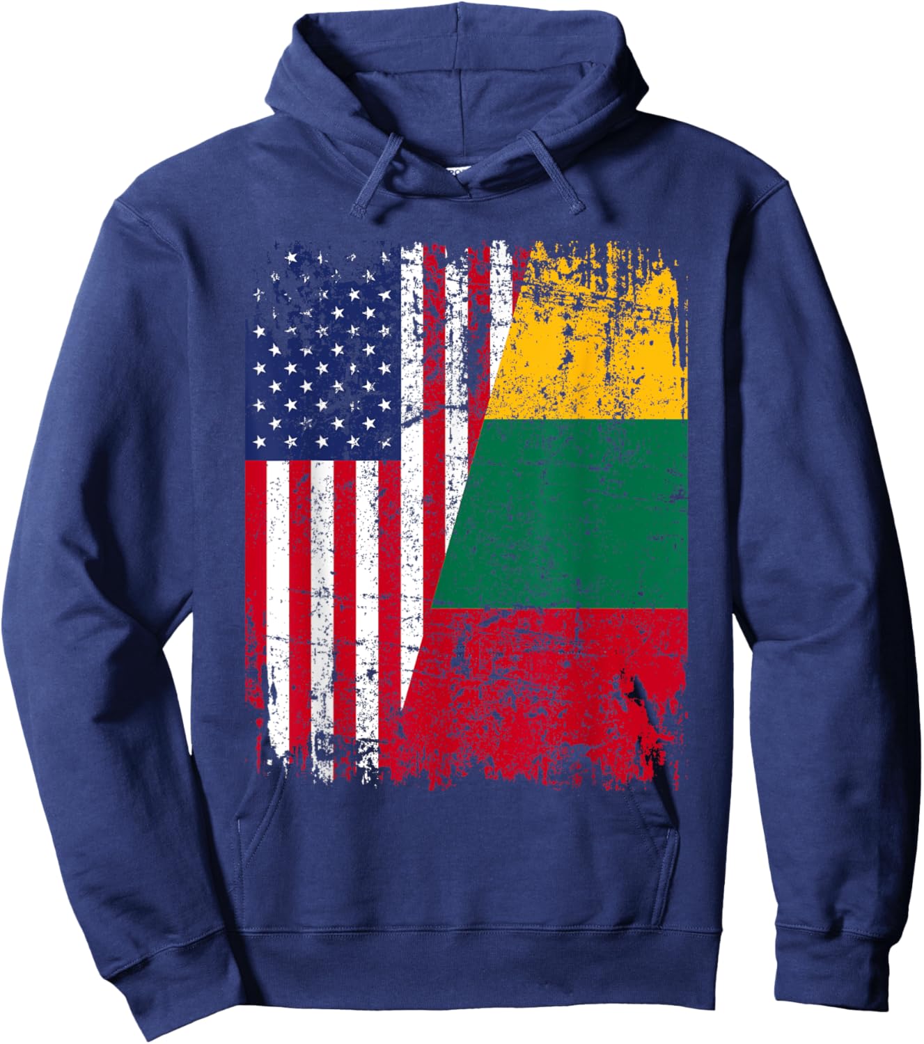LITHUANIAN American Flag | Men Women Kids | LITHUANIA Hoodie - Hoodie | Navy