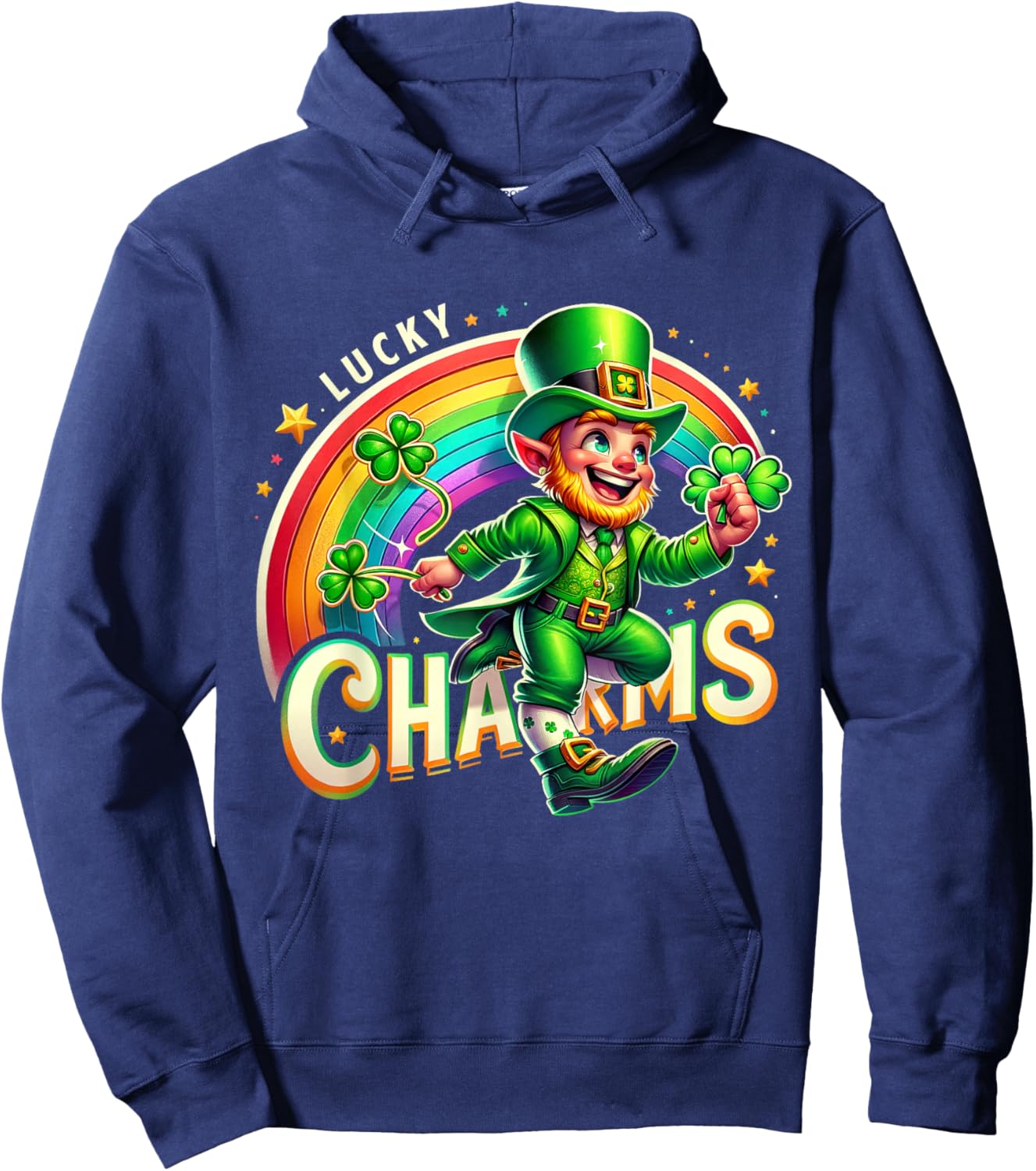 Lucky Charms Leprechaun St Patrick's Day Rainbow Irish Kids Hoodie - Hoodie | Navy