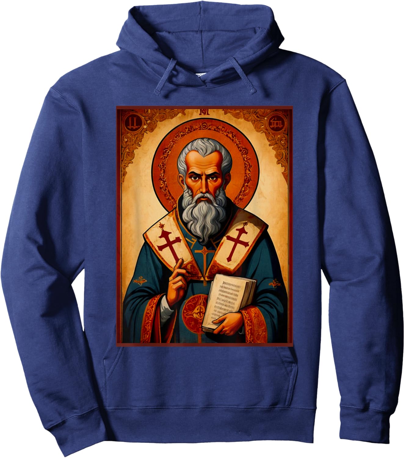 St. Ignatius of Antioch Greek Eastern Orthodox Byzantine Art Hoodie - Hoodie | Navy