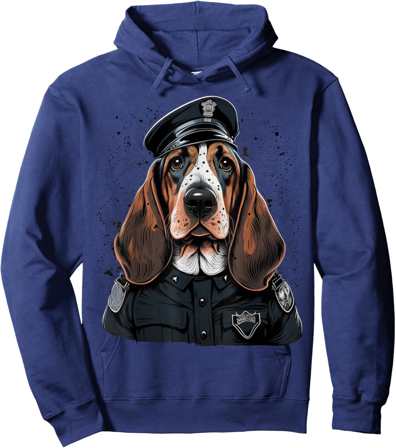 Police Officer Basset Hound Cop dog on Police Basset Hound Men Women Kids Hoodie - Hoodie | Navy