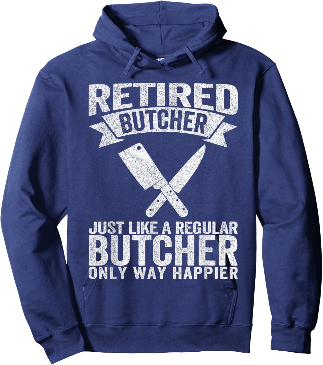 Retired Butcher Just Like A Normal Butcher Retro Hoodie - Hoodie | Navy