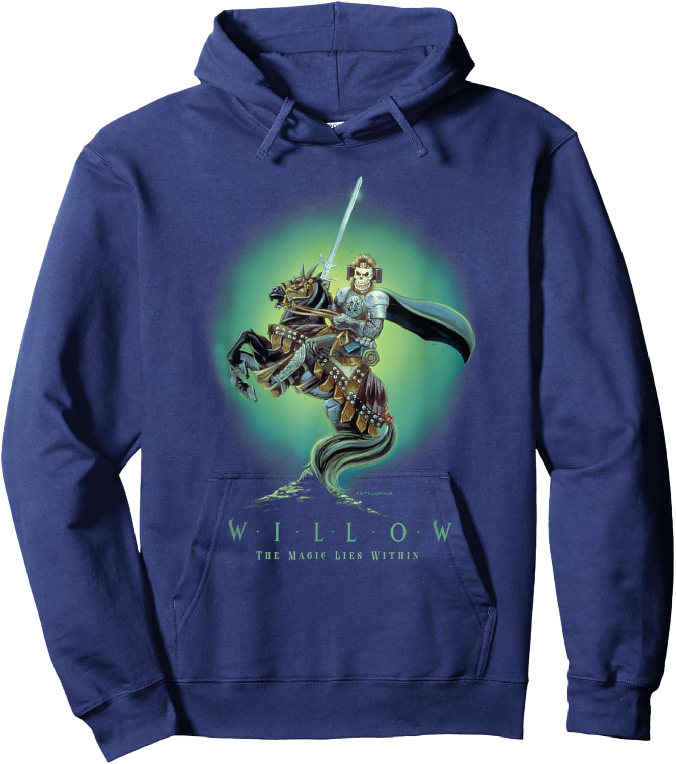Lucasfilm Willow Movie General Kael on Horse Illustrated Hoodie - Hoodie | Navy