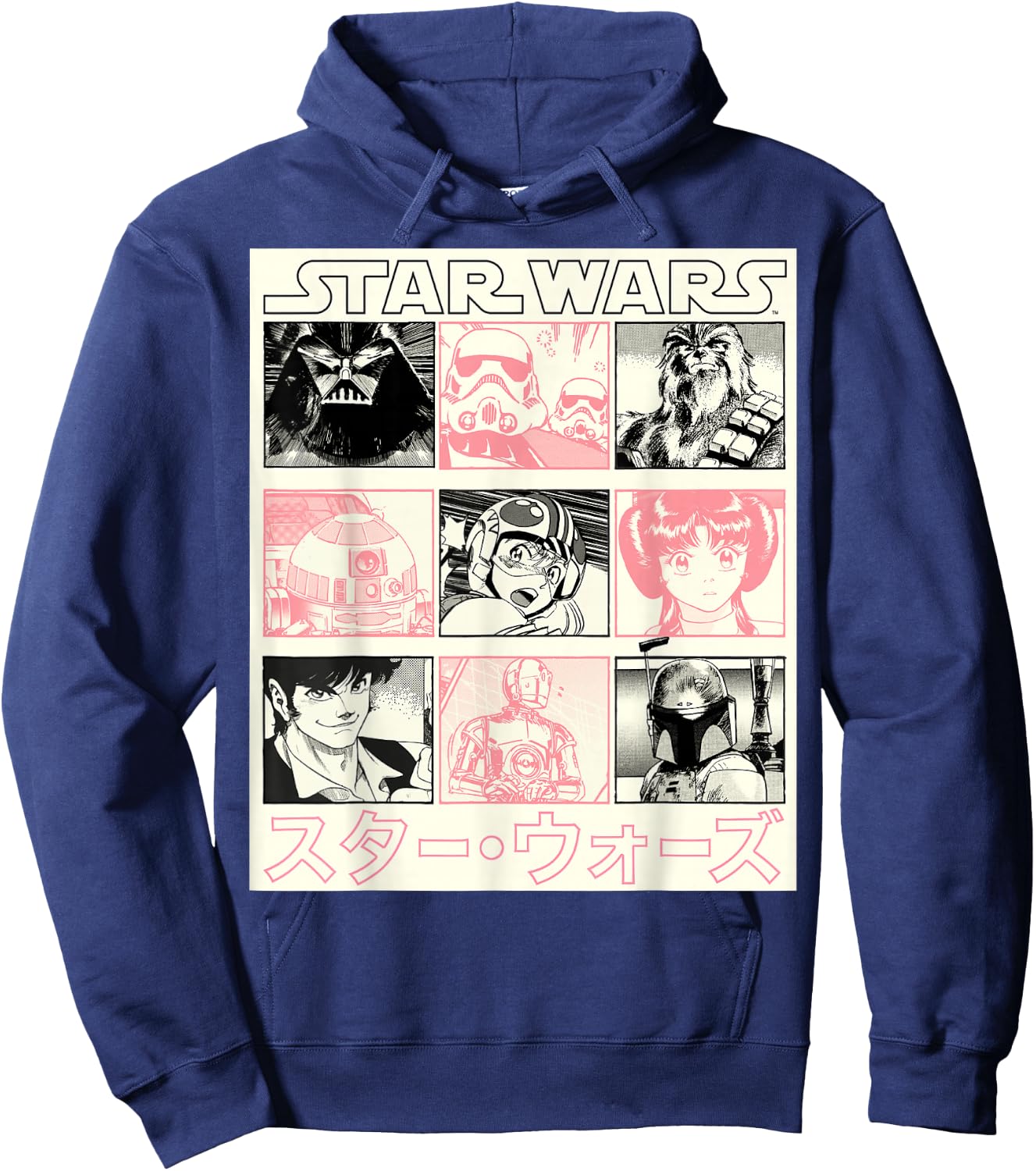 Star Wars Manga Style Comic Panels Hoodie - Hoodie | Navy