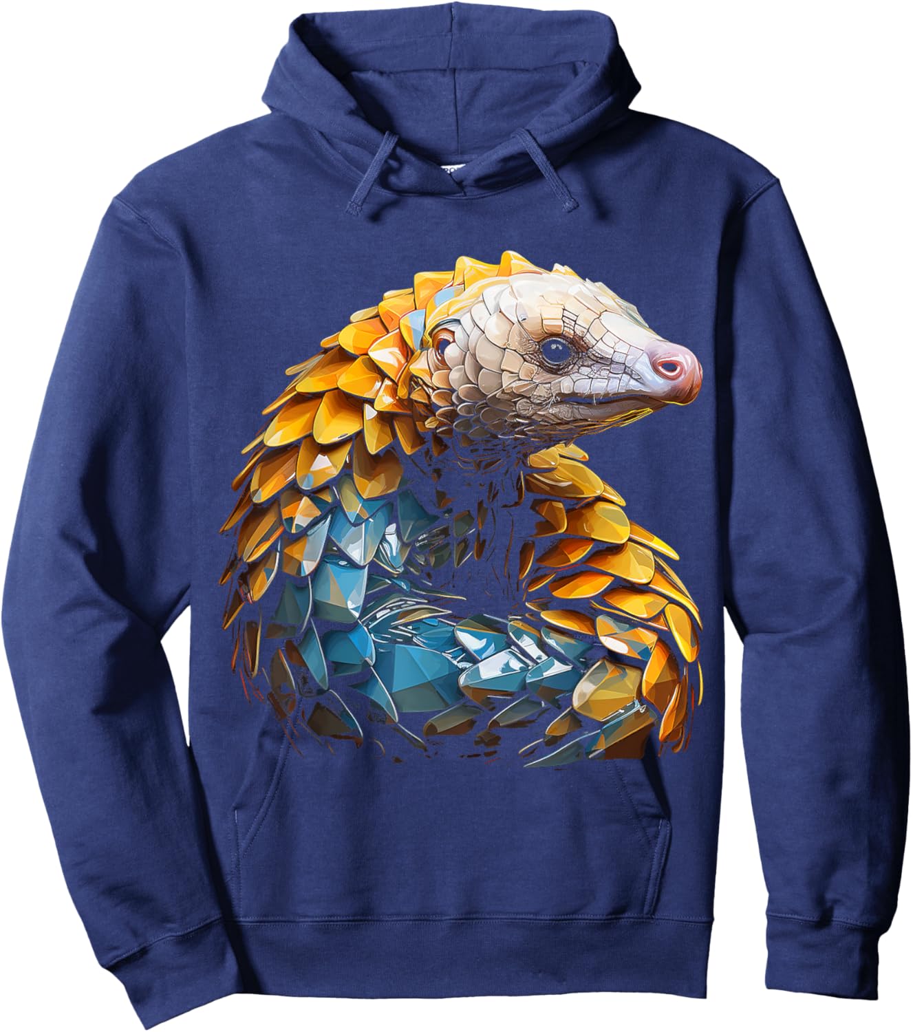 Pangolins Colorful Art Animal Graphic Polygon Pangolins Hoodie - Hoodie | Navy
