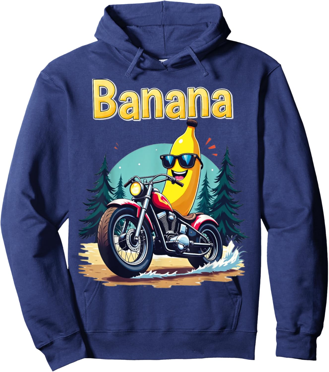 THAT'S BANANAS Halloween Costume Banana on a Motorcycle Hoodie - Hoodie | Navy