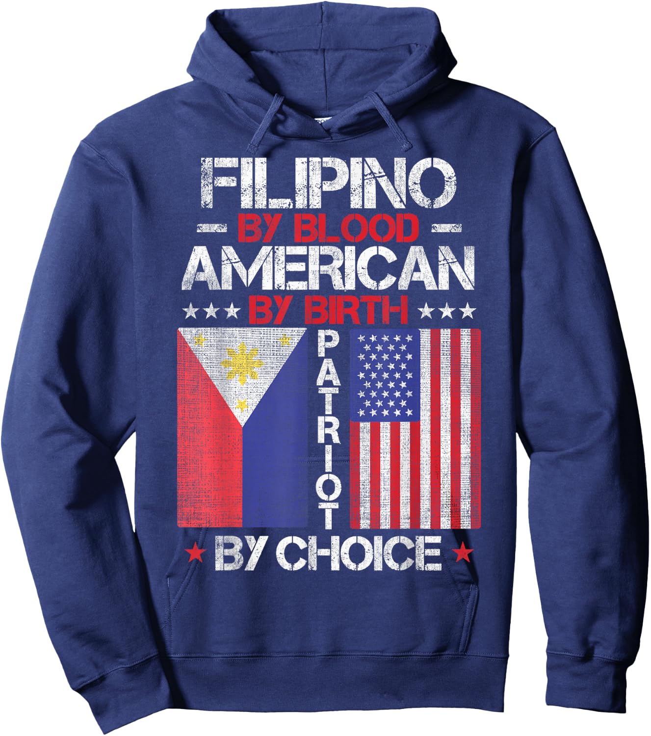 Filipino By Blood American By Birth Patriot By Choice Hoodie - Hoodie | Navy