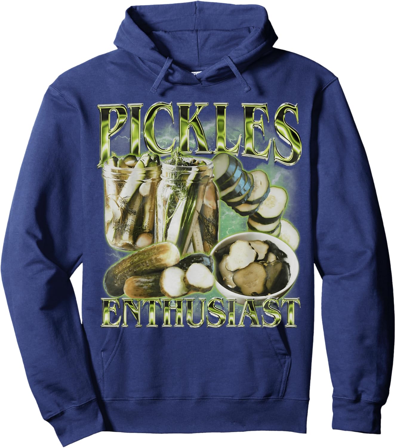 Pickle Enthusiast Vintage 90er Jahre Grafik Pickle Lover Damen Hoodie - Hoodie | Navy