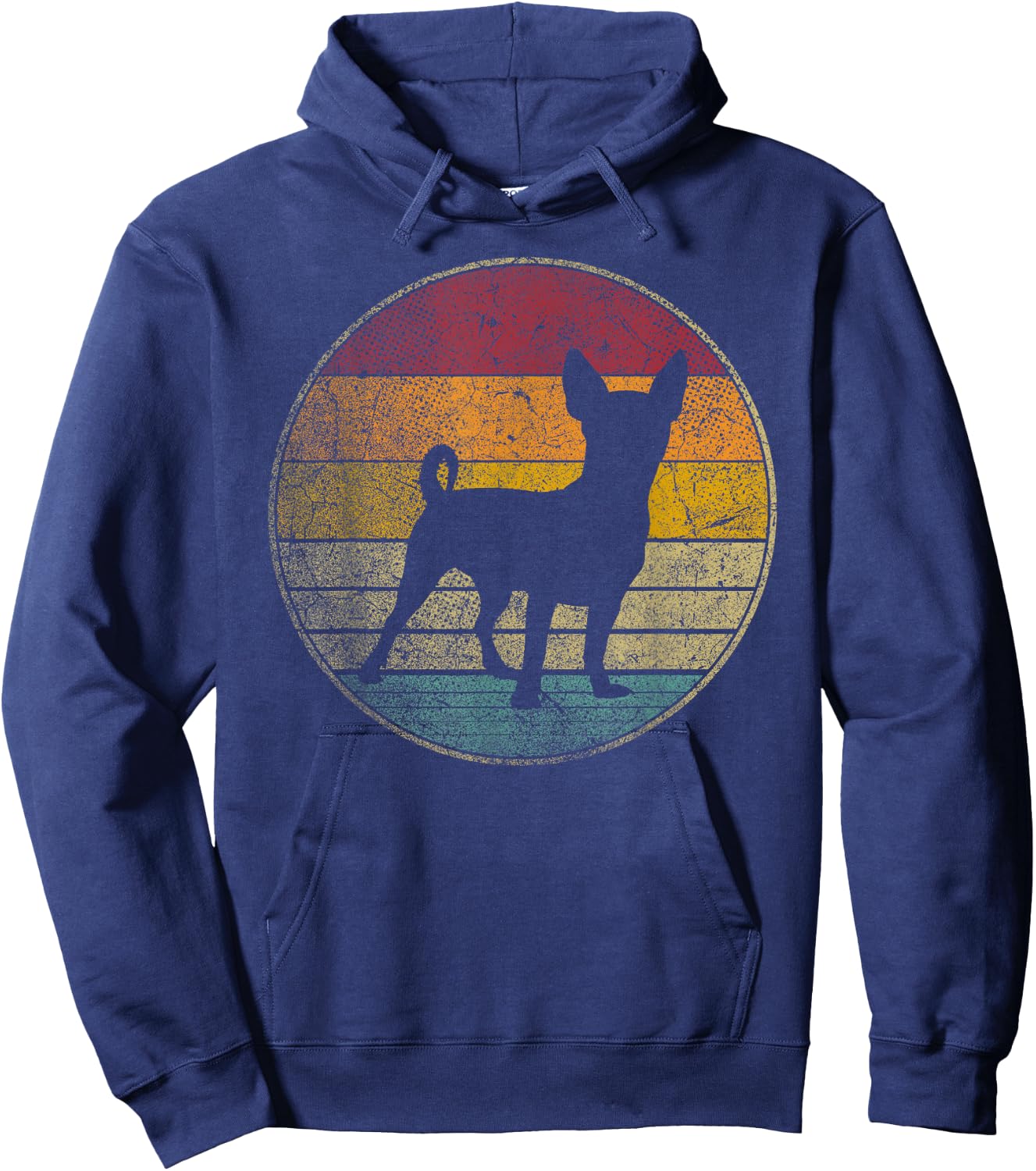 Chihuahua Dog Vintage Distressed Retro Style Silhouette Gift Hoodie - Hoodie | Navy