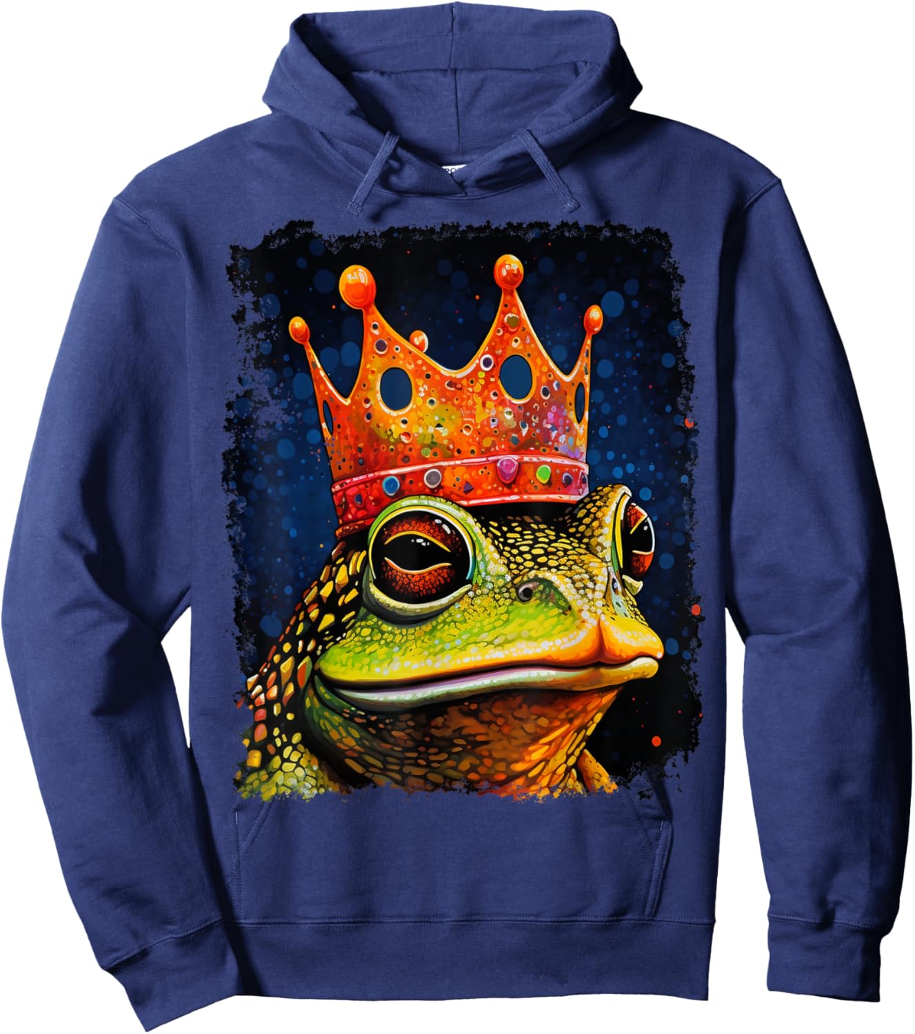 Pop Art Colorful Toad Frog King Hoodie - Hoodie | Navy