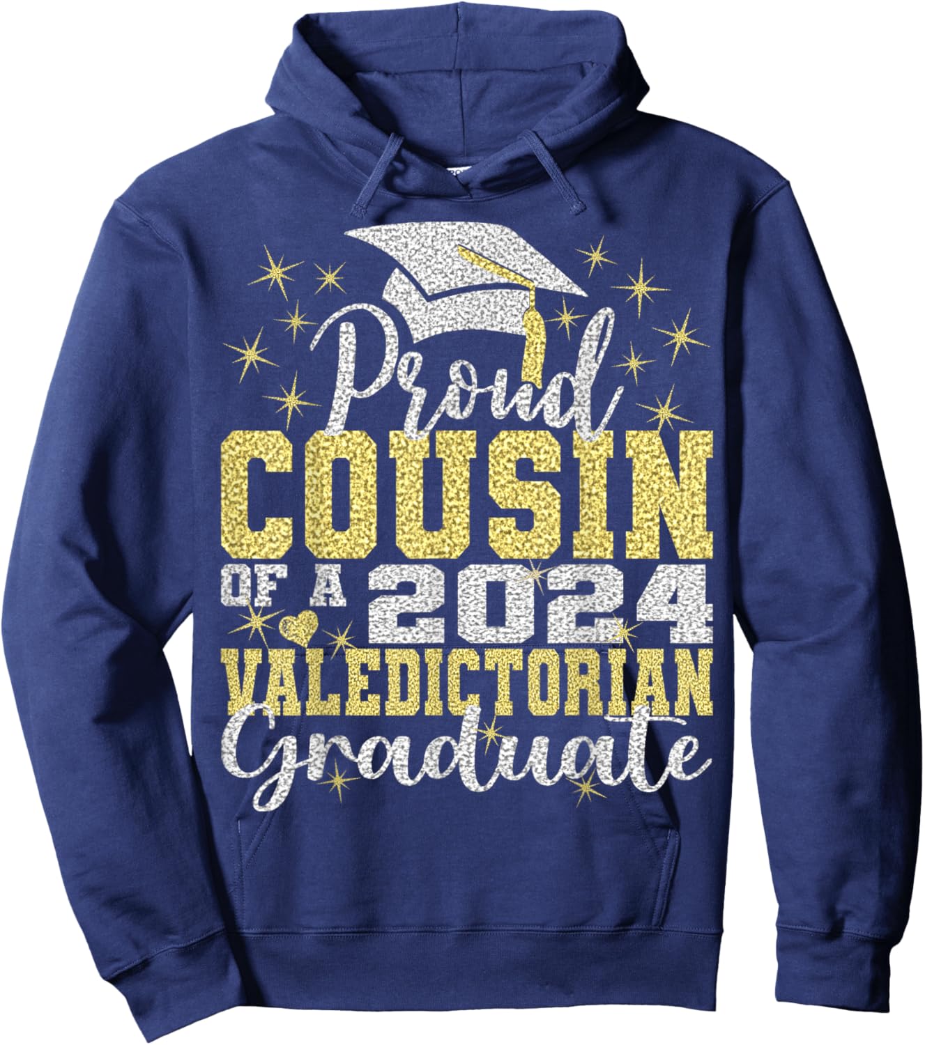 Proud Cousin of 2024 Valedictorian Class 2024 Graduate Hoodie - Hoodie | Navy