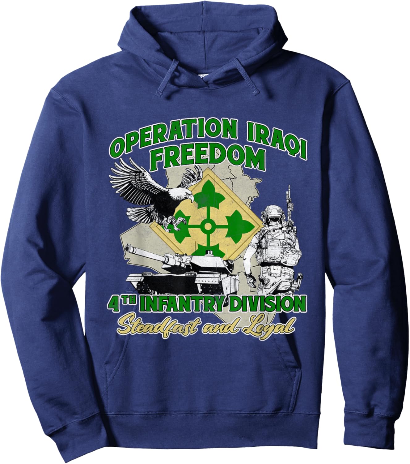 4th Infantry Division - Operation Iraqi Freedom OIF Veteran Hoodie - Hoodie | Navy