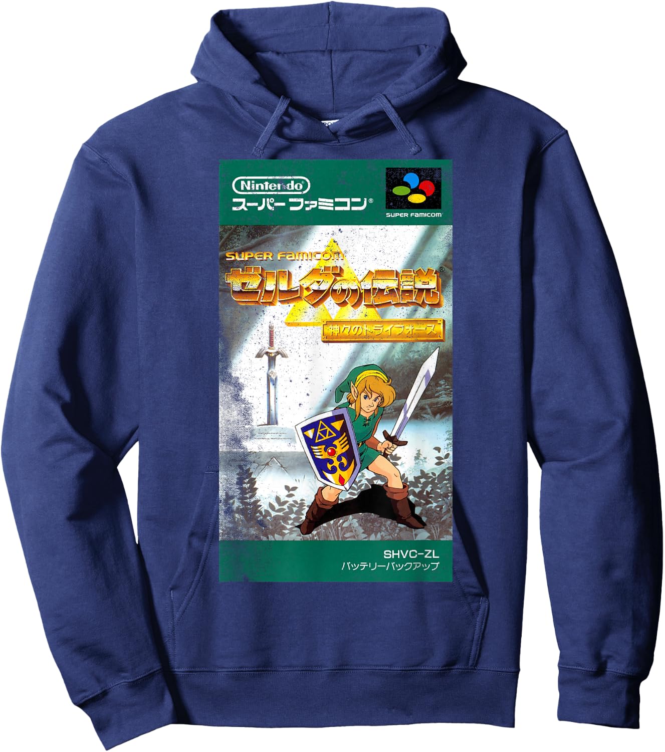 The Legend of Zelda A Link To The Past Vintage Kanji Game Hoodie - Hoodie | Navy
