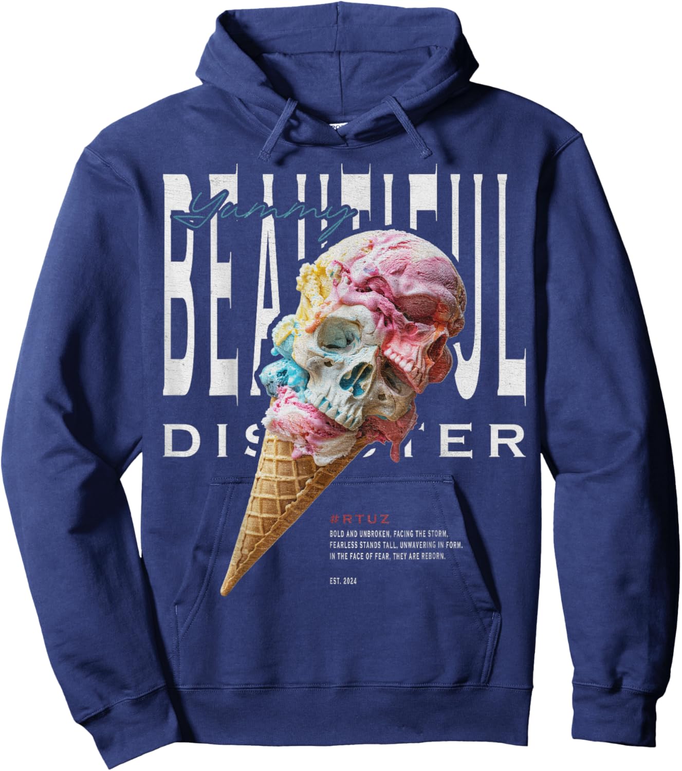 Moderne Hip Hop Eis Ice Cream Grafitti Urban Streetwear Hoodie - Hoodie | Navy