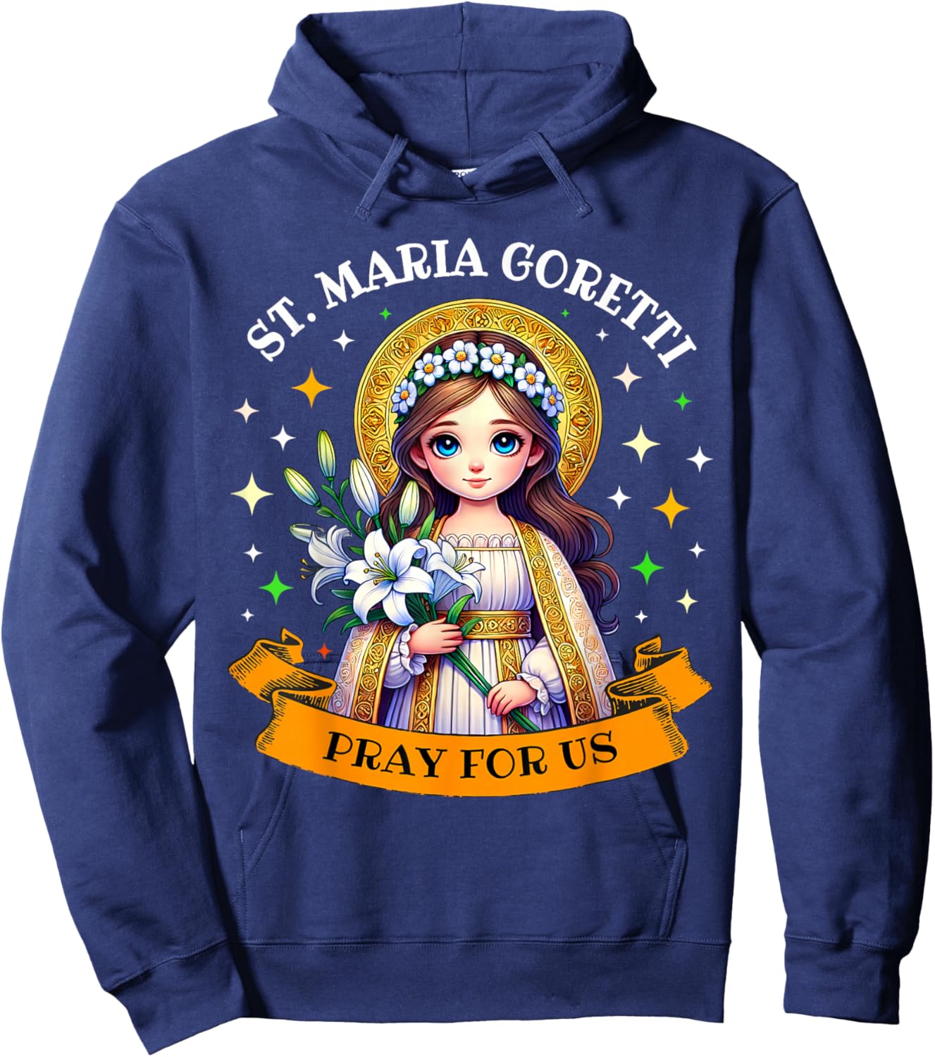 St Maria Goretti Lily Saints Catholic Saints for Children Hoodie - Hoodie | Navy